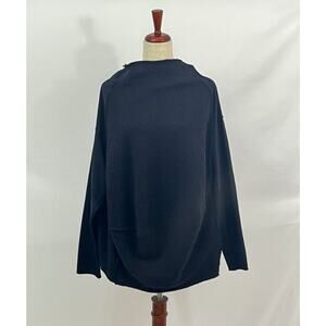 RUNDHOLZ Black Label Sz S Small Black Wool Sweater Front Jersey Back Top